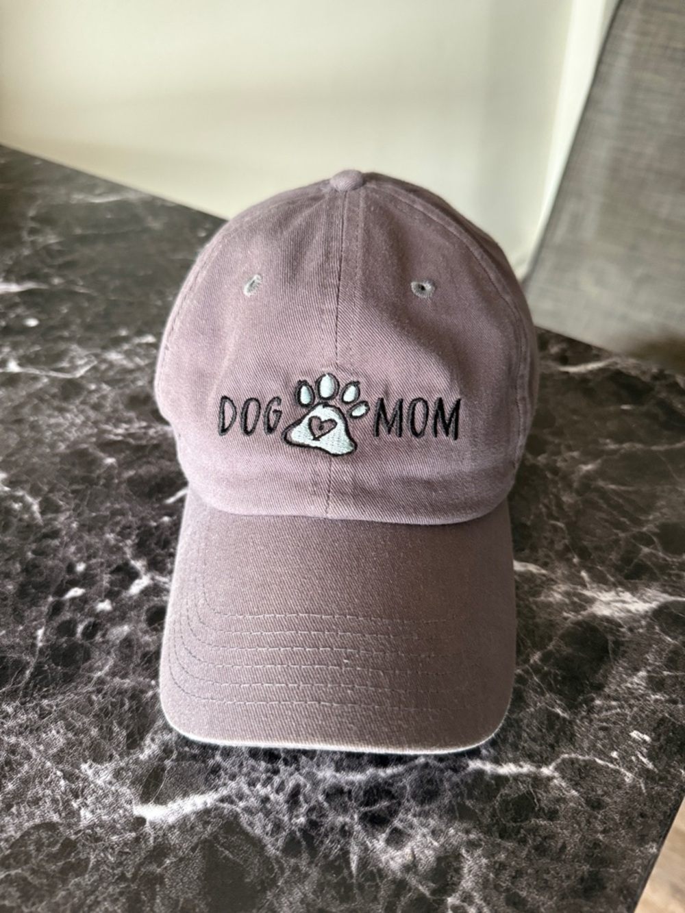 Dog Mom Embroidered Paw Baseball Cap